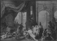 Salomon receives the Queen of Sheba by Balthasar Beschey