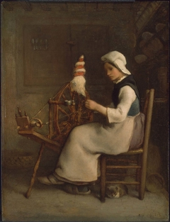 Seated Spinner (Emélie Millet) by Jean-François Millet