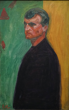 Self-Portrait against Two-Coloured Background by Edvard Munch