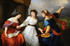 Self-portrait of the Artist hesitating between the Arts of Music and Painting by Angelica Kauffman