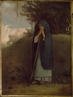 Shepherdess Leaning on her Staff by Jean-François Millet