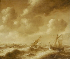 Shipping in a Gale by Hendrick van Anthonissen