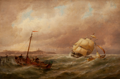 Shipping in the Harbor by Pieter Cornelis Dommersen