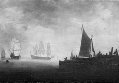 Ships by a Wharf by Jan van Goyen