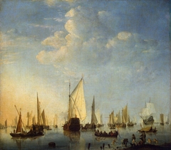 Ships in a Calm Sea by Willem van de Velde the Younger