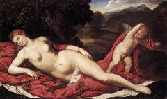 Sleeping Venus with Cupid by Paris Bordone