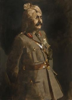 Sri Ganga Singh Bahadur, the Maharaja of Bikaner, 1880 - 1943. Statesman (Study for portrait in Statesman of the Great War, National Portrait Gallery, London) by James Guthrie