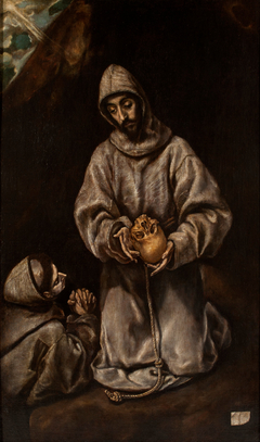 St Francis and Brother Leo Meditating on Death by El Greco