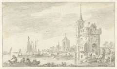 Stadspoort aan de stadswal by Jan van Goyen