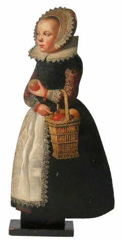 Standing Girl with a Basket of Apples (dummy board) by Dutch School