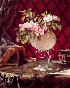 Still Life with Apple Blossoms in a Nautilus Shell by Martin Johnson Heade