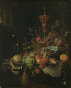 Still Life with Fruit and a Beaker on a Cock's Foot by Abraham Mignon