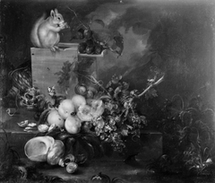 Still Life with Fruit and a Squirrel by Catharina Treu