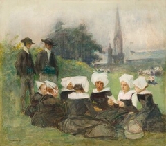 Study for "Breton Women at a Pardon" by Pascal Dagnan-Bouveret