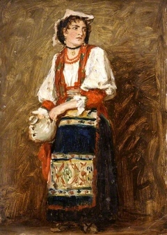 Study of an Italian peasant girl in ciociaro costume by Louisa Starr