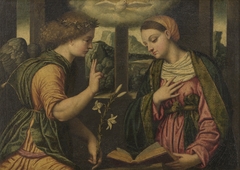 The Annunciation by kopie naar Moretto de Brescia