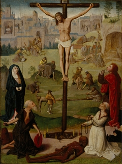 The Crucifixion with St Jerome and St Dominic and Scenes from the Passion by Anonymous