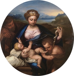 The Holy Family with Saint John by Luca Giordano