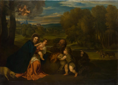 The Holy Family with the Infant St. John by Kamal-ol-molk