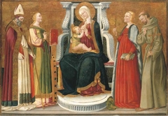 The Madonna and Child with a Bishop Saint, Saints Catherine of Alexandria, Margaret of Antioch and Francis of Assisi by Neri di Bicci