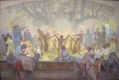 The Oath of Omladina Under the Slavic Linden Tree by Alphonse Maria Mucha