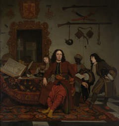 Thomas Hees with his Nephews Jan and Andries Hees and a Servant by Michiel van Musscher