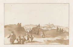 Two Sketches of Figures on the Dunes near Scheveningen by Jan de Bisschop