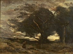 Un coup de vent by Jean-Baptiste-Camille Corot