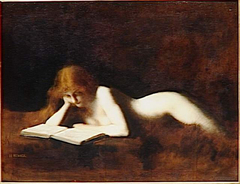 La liseuse by Jean-Jacques Henner