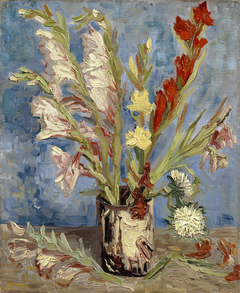 Vase with Gladioli and Chinese Asters by Vincent van Gogh