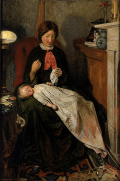 Waiting- an English fireside of 1854-55 by Ford Madox Brown