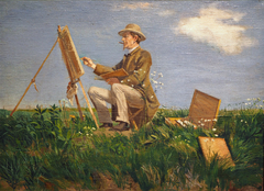 Wilhelm Dreesen as open air painter by Jacob Nöbbe