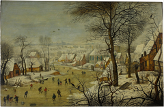 Winter landscape with a bird trap by Pieter Breughel the Younger