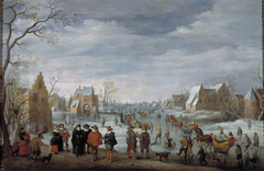 Winter Landscape with Skaters by Joost Cornelisz Droochsloot