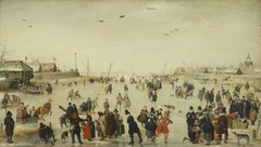 Winter Scene on a Frozen Canal by Hendrick Avercamp