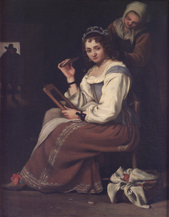 Woman making her toilet by Michiel Sweerts