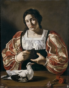 Woman with a Dove by Cecco del Caravaggio