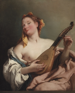 Woman with a Mandolin by Giovanni Battista Tiepolo