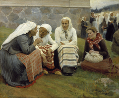 Women Outside the Church at Ruokolahti ; Women of Ruokolahti on the Church Hill by Albert Edelfelt