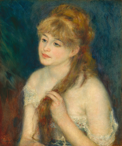 Young Woman Braiding Her Hair by Auguste Renoir