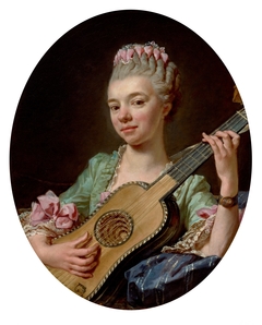 Young Woman with a Guitar by Jean-Bernard Restout