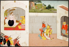 A demon king in a pavilion attended by other demon monsters by Anonymous