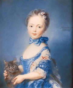 A Girl with a Kitten by Jean-Baptiste Perronneau