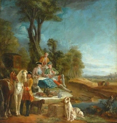 A Hunting Luncheon by Charles-André van Loo