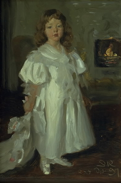 A Little Girl, Helga Melchior, in a Long Dress by Peder Severin Krøyer