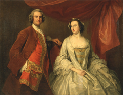 A Man and a Woman, Possibly of the Missing Family, of Little Park House, Wickham, Hampshire by George Knapton