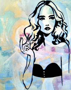 A New Dimension - Original Abstract painting Modern pop Art Contemporary Woman by Fidostudio Pioro by Tom Fedro