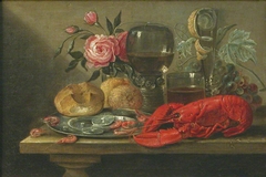 A Still Life with Lobster by Jan van den Hecke