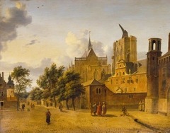 A Street Scene in Cologne by Jan van der Heyden