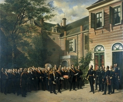 Aanbieding van een adres aan koning Willem III in Utrecht by Nicolaas Pieneman